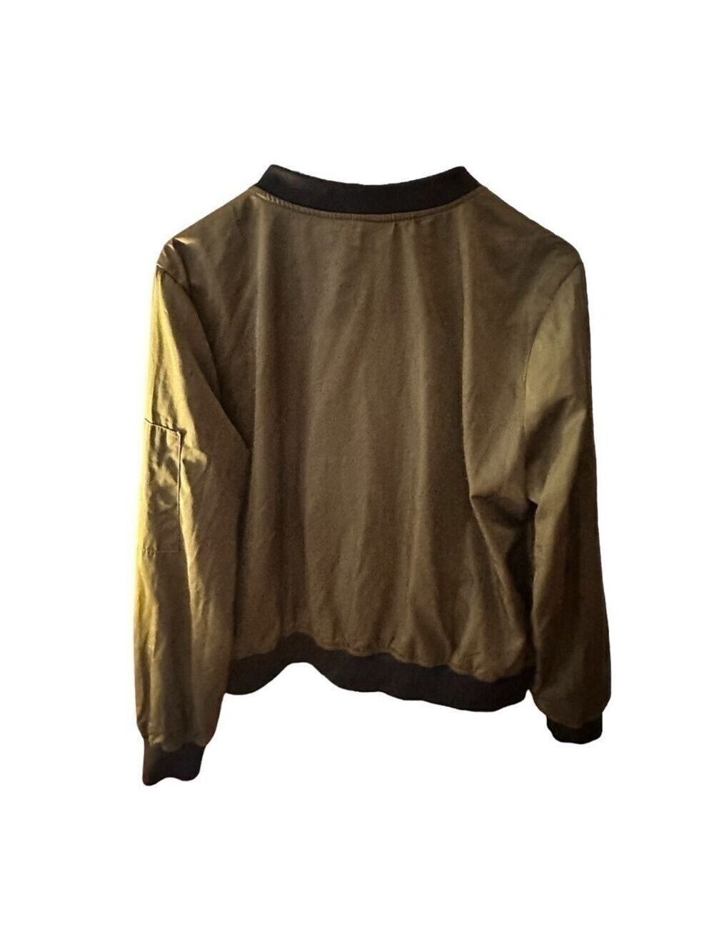 ALYX Satin Olive Green Lined Full Zip Pockets Military Bomber Jacket - Picture 5 of 13